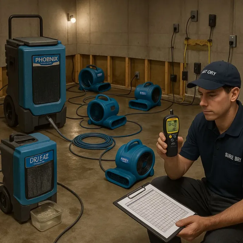 Structural Drying and Dehumidification process in Watertown, FL